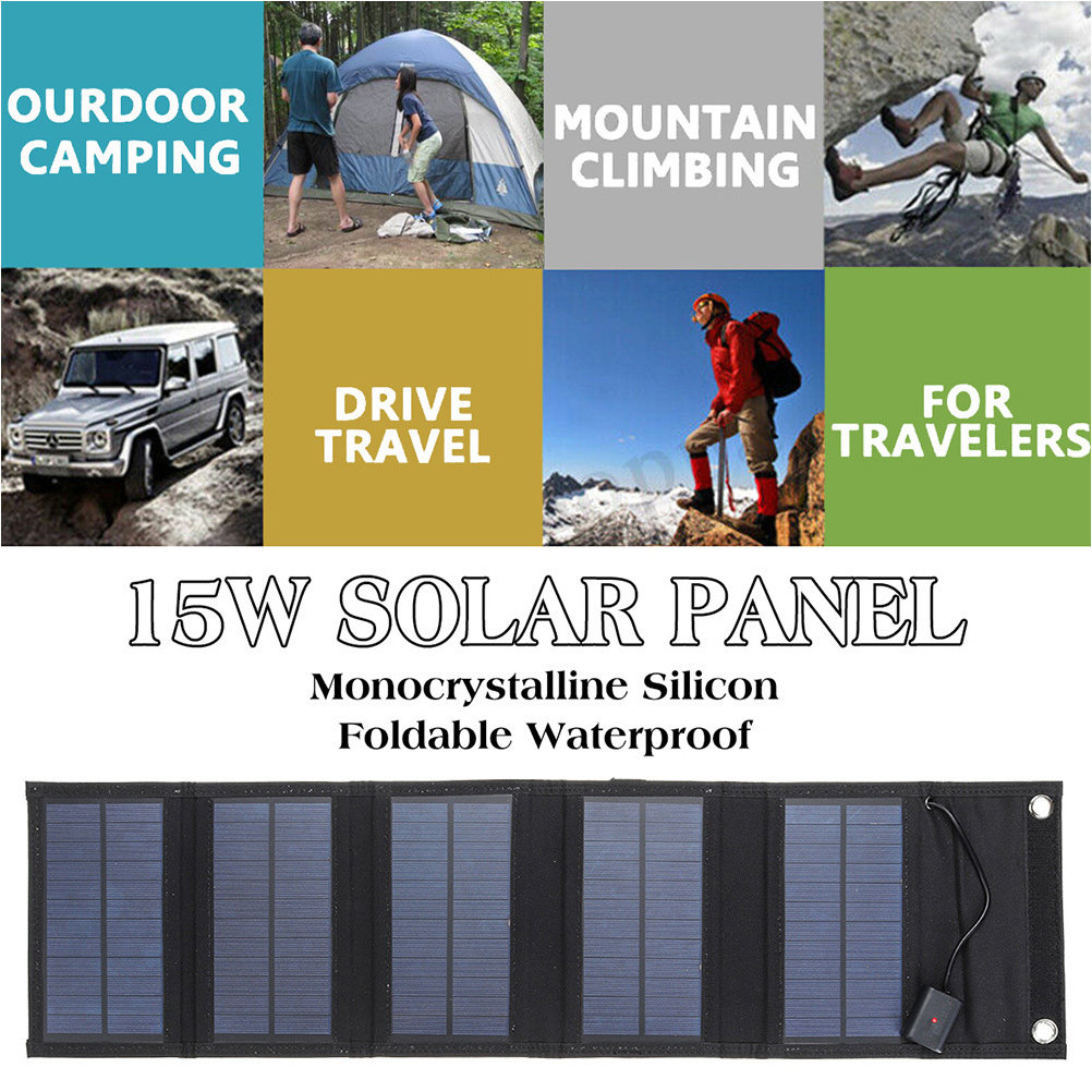 1Set 15W 6V Portable Solar Pan - Solar Emergency Charger recension och pris